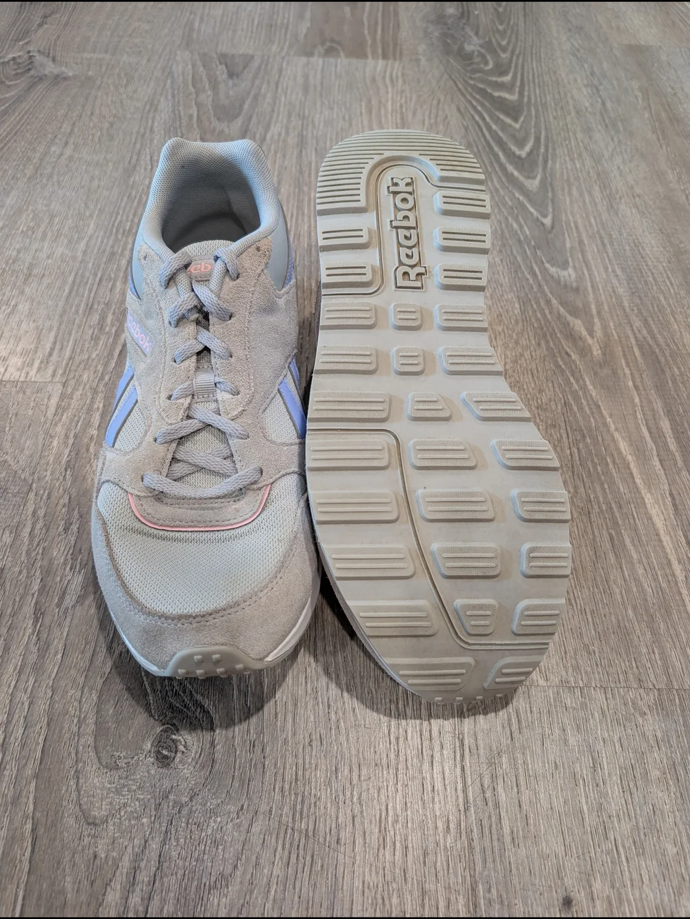 Reebok GL 1000 Grey Suede Pastel Pink Blue Retro Heritage Lifestyle Sneakers